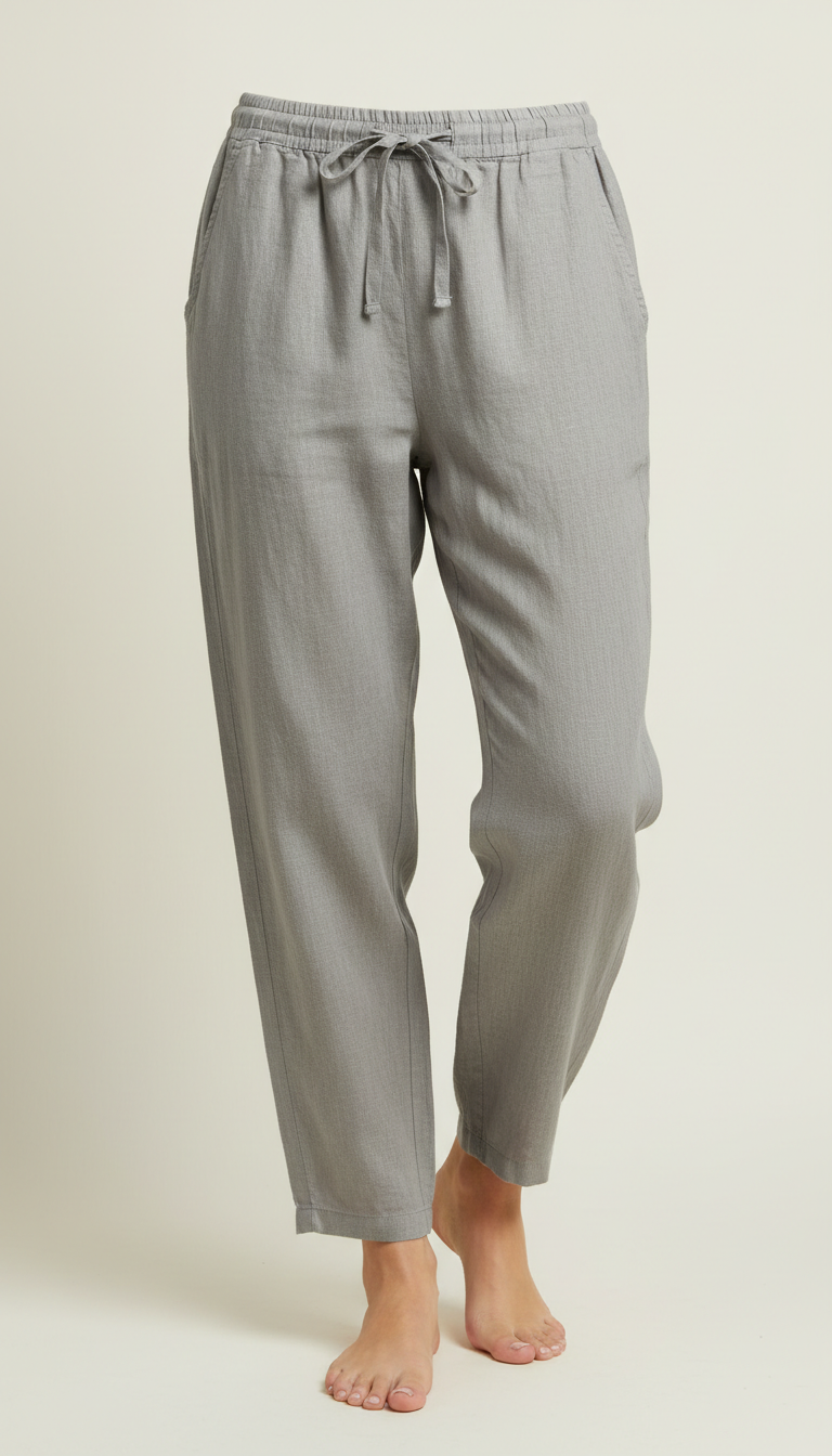 Pantalón de lino stone grey